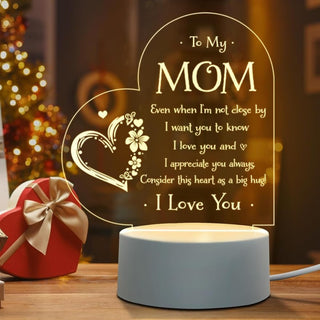 1pc, Gifts for Mom - Engraved Night Light, Mom Birthday Gifts, Mom Gifts from Daughter Son on Christmas Mothers Day Valentines Day, Night Lamp Present - isdagiftshop