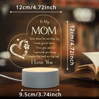1pc, Gifts for Mom - Engraved Night Light, Mom Birthday Gifts, Mom Gifts from Daughter Son on Christmas Mothers Day Valentines Day, Night Lamp Present - isdagiftshop