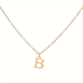26 English Initial Letter Short Choker Necklace, European And American Fashion Stainless Steel Golden Letter Pendant Necklace for Women. - isdagiftshop
