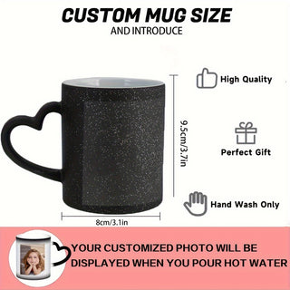 1pc Personalized Black Starry Ceramic Mug, Magical Heat-Sensitive Color-Changing Magic Mug, Perfect Valentine'S Day Gift for Your Loved One, Boyfriend, or Girlfriend - isdagiftshop