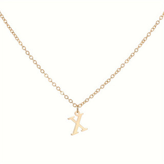 26 English Initial Letter Short Choker Necklace, European And American Fashion Stainless Steel Golden Letter Pendant Necklace for Women. - isdagiftshop