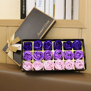18pcs/set Soap Flower Gift Box Rose Soap Flower Gift Box Birthday Gift Artificial Flower Souvenir, Perfect for Winter, New Year - isdagiftshop
