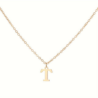 26 English Initial Letter Short Choker Necklace, European And American Fashion Stainless Steel Golden Letter Pendant Necklace for Women. - isdagiftshop