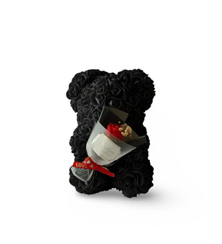 Teddy Bear with Artificial Rose