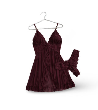 Luxe Satin Garter Slip Set