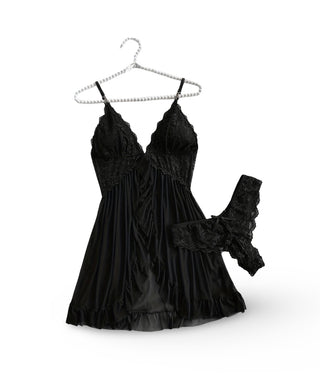 Luxe Satin Garter Slip Set