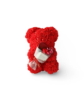 Teddy Bear with Artificial Rose