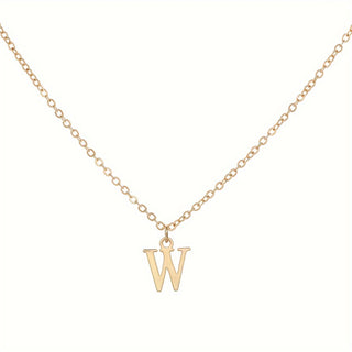 26 English Initial Letter Short Choker Necklace, European And American Fashion Stainless Steel Golden Letter Pendant Necklace for Women. - isdagiftshop