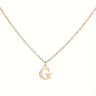 26 English Initial Letter Short Choker Necklace, European And American Fashion Stainless Steel Golden Letter Pendant Necklace for Women. - isdagiftshop