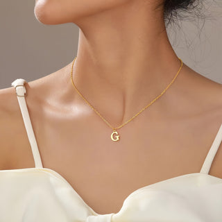 26 English Initial Letter Short Choker Necklace, European And American Fashion Stainless Steel Golden Letter Pendant Necklace for Women. - isdagiftshop